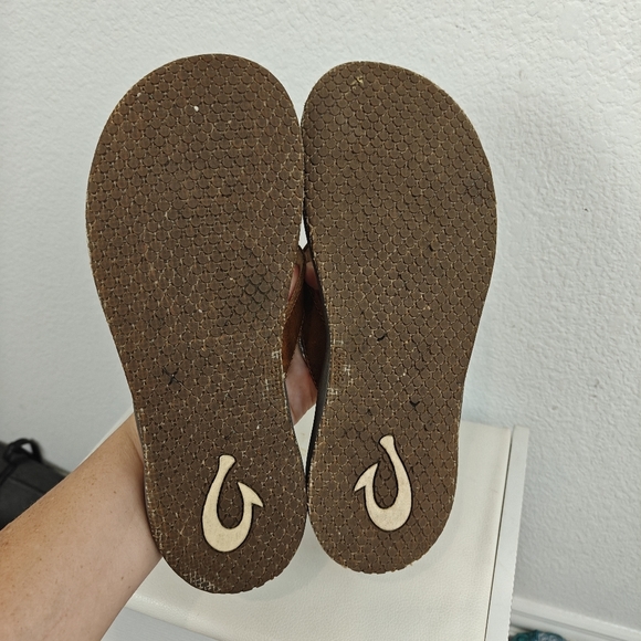 Olukai Paniolo Women’s Premium Leather Sandals In Natural Size 9 Women's - Picture 12 of 12